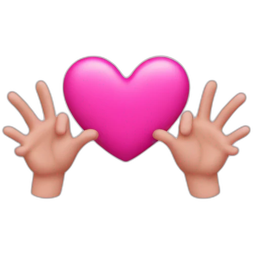 heart pink with hands and arms emoji