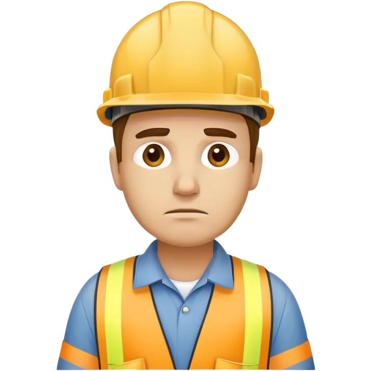 The worker in the helmet is very tired emoji
