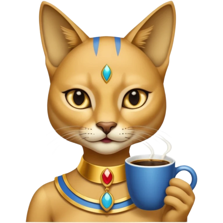 Bastet god drink coffee emoji