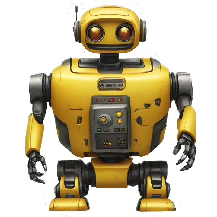 Gamar robot bot warna kuning  emoji