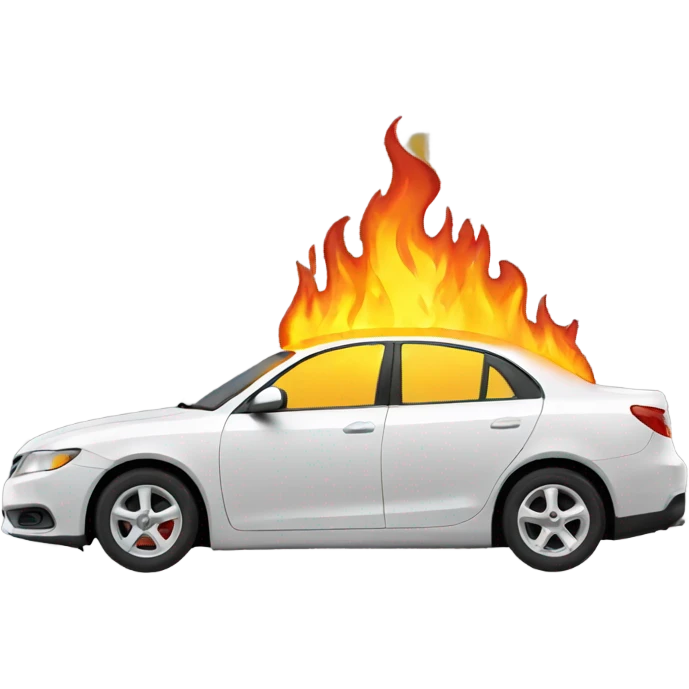 Car on fire emoji