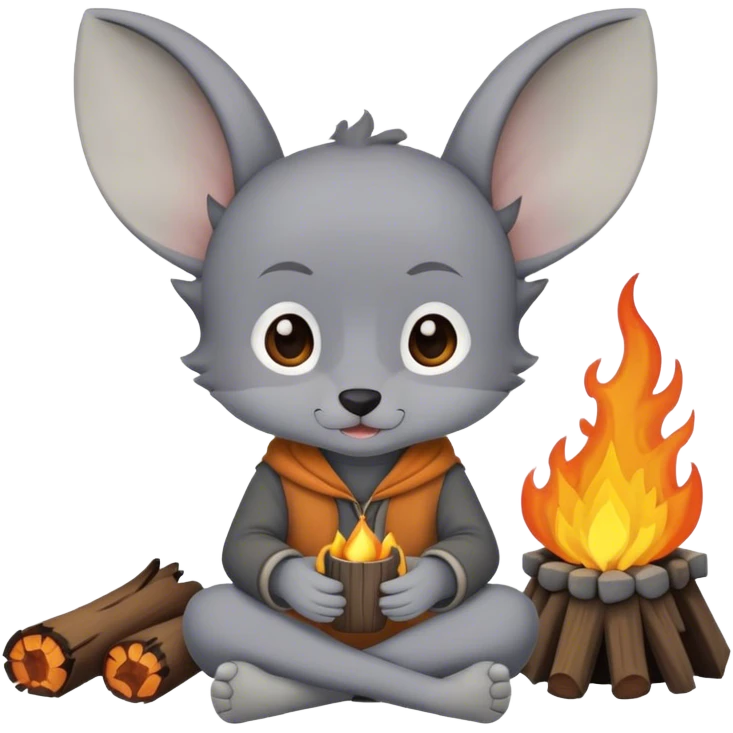 The Zhdun is sitting by the campfire. emoji