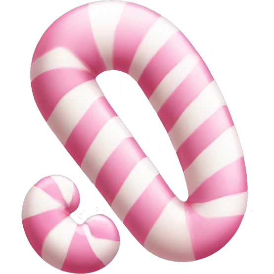 Baby pink and white candy cane emoji