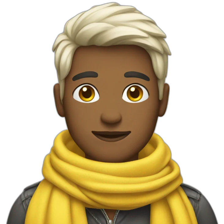Gay person with yellow scarf emoji
