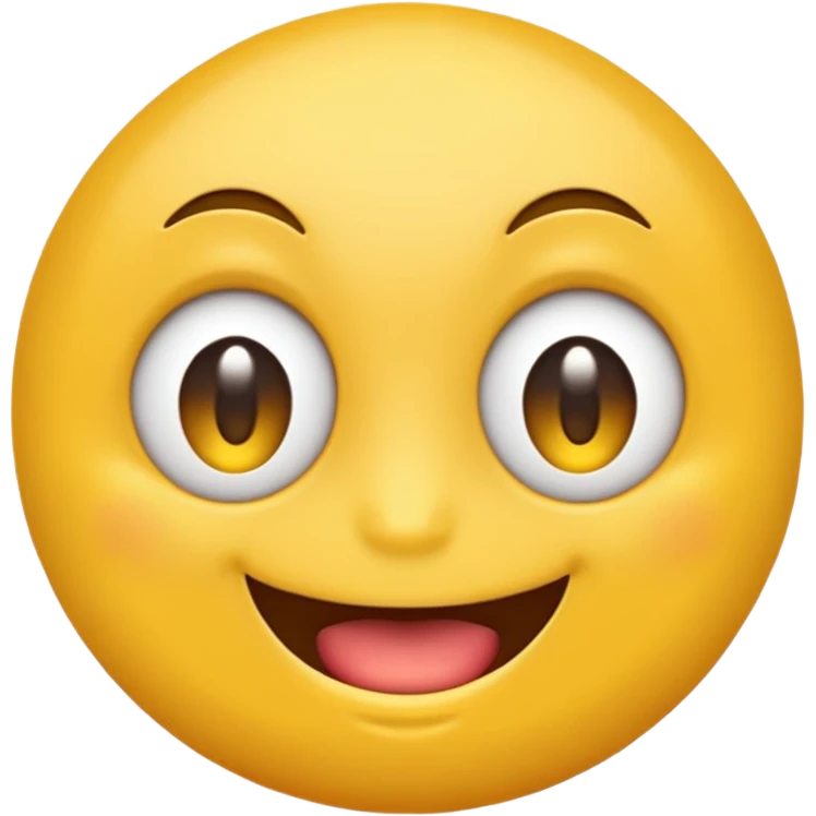 Round yellow emoji with two awesome eyes and awesome mouth emoji