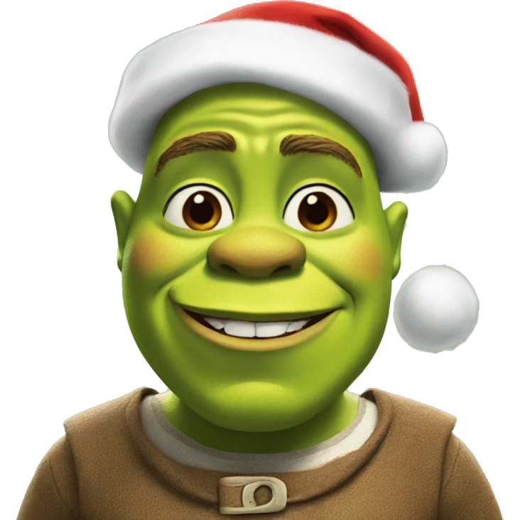 Shrek with a Santa hat  emoji