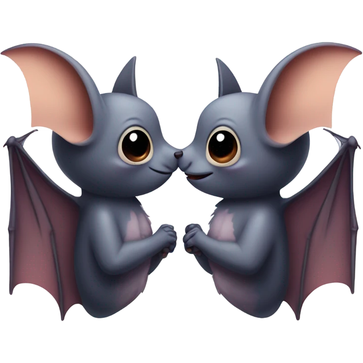 Cute Bats kissing emoji
