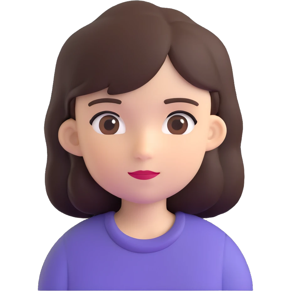 black girl with dark brown hair emoji