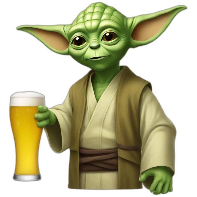 Yoda drink à beer emoji