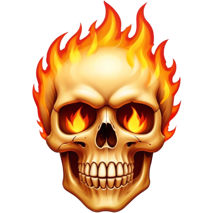 Skull in fire emoji