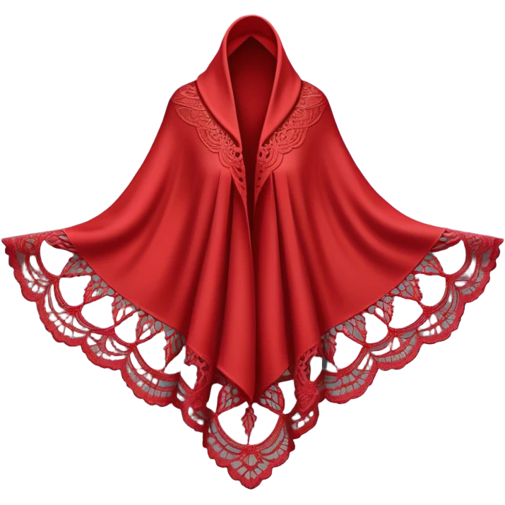 A simple red lace shawl with a delicate design emoji