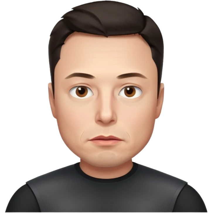 realistic make me elon musk serious face dark hair no shoulders just head  emoji