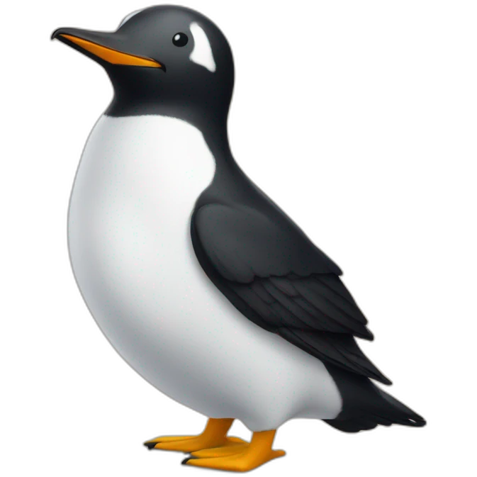 Chat sur un pingouin emoji