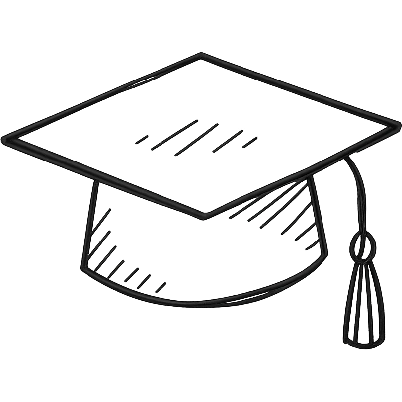 black graduate hat emoji