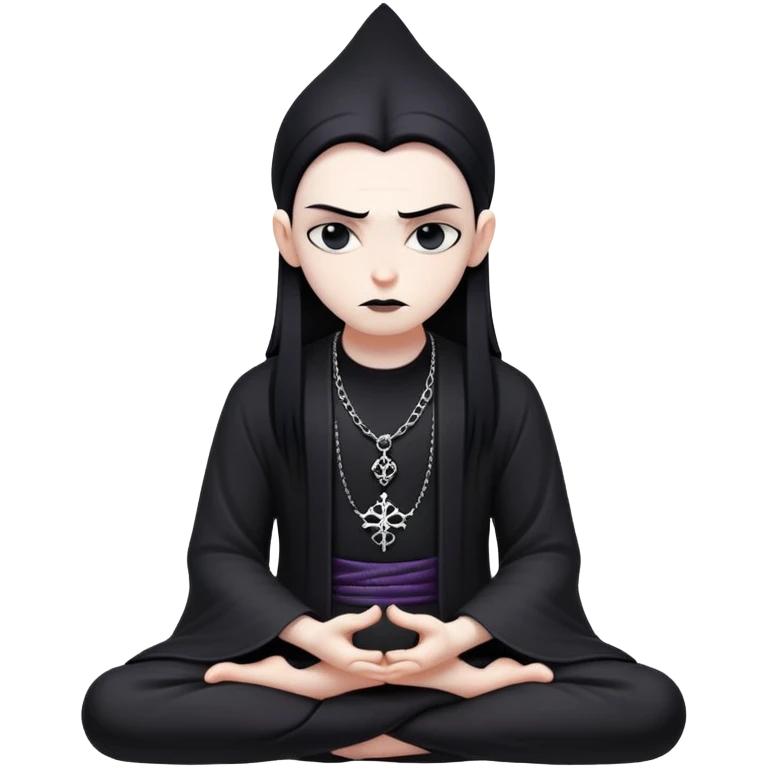 chill meditating goth villain  emoji
