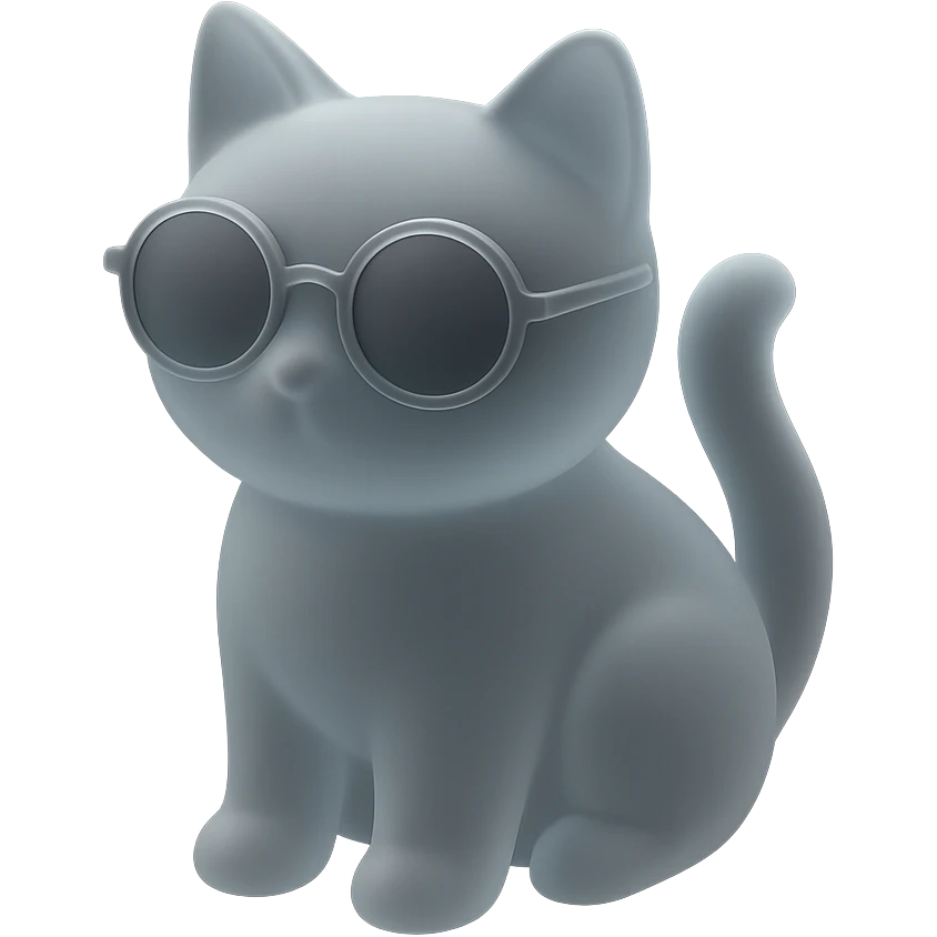 matte glass style cat wearing sunglasses emoji