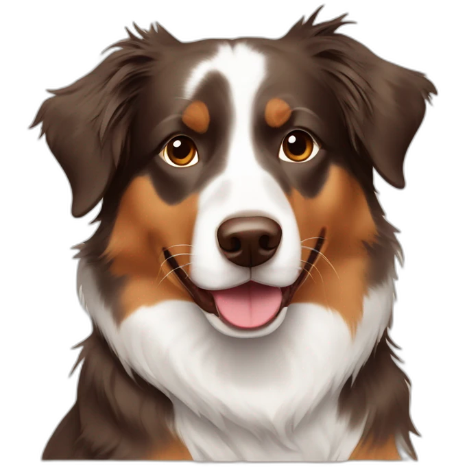 Brown and tan Australian shepherd with bandana emoji