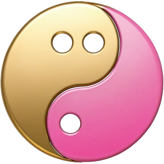 Yin Yang gold and pink emoji