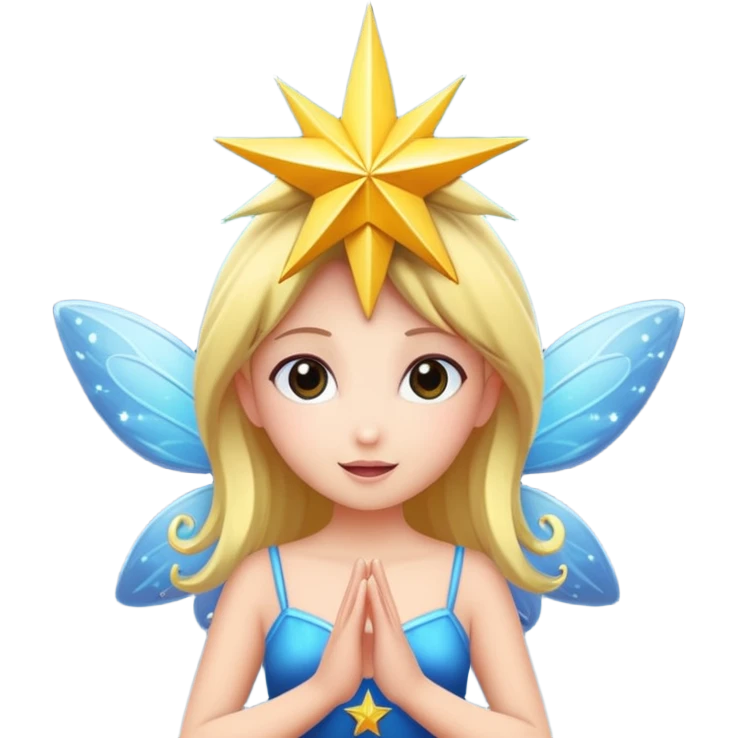 fairy character idea pose with star burst above head emoji