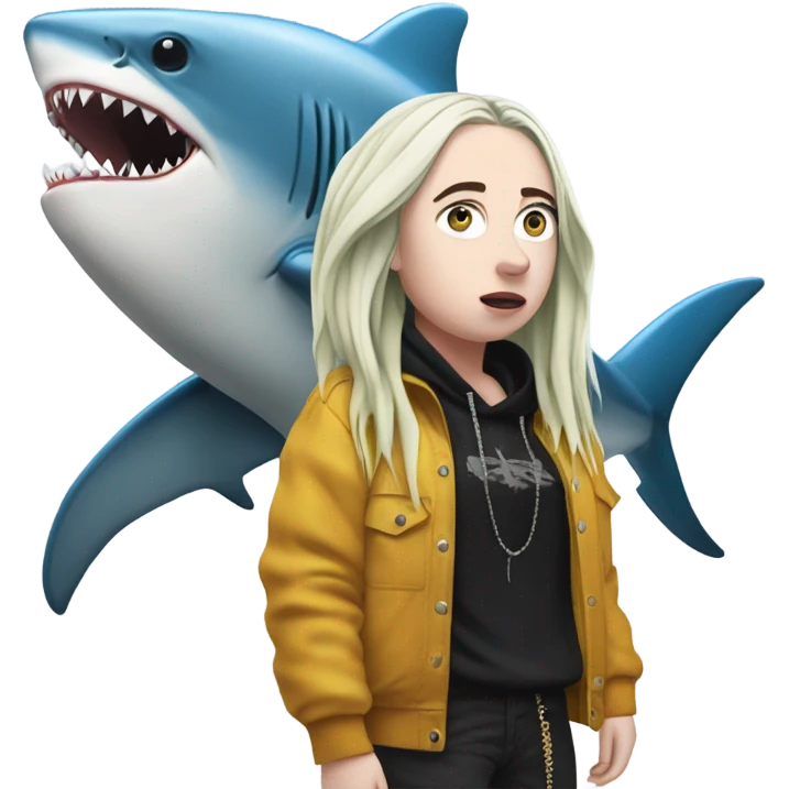 billie eilish with shark emoji