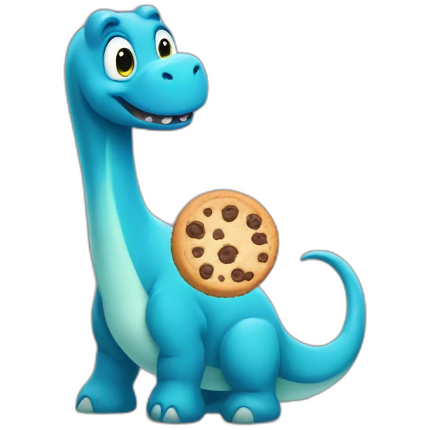 Brontosaurus blue eating cookies  emoji