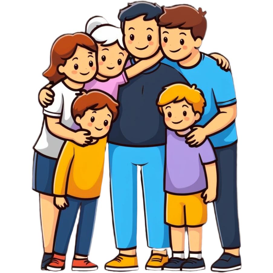 loving family group hug emoji