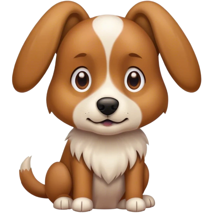 brown dog with floppy ears with white body emoji