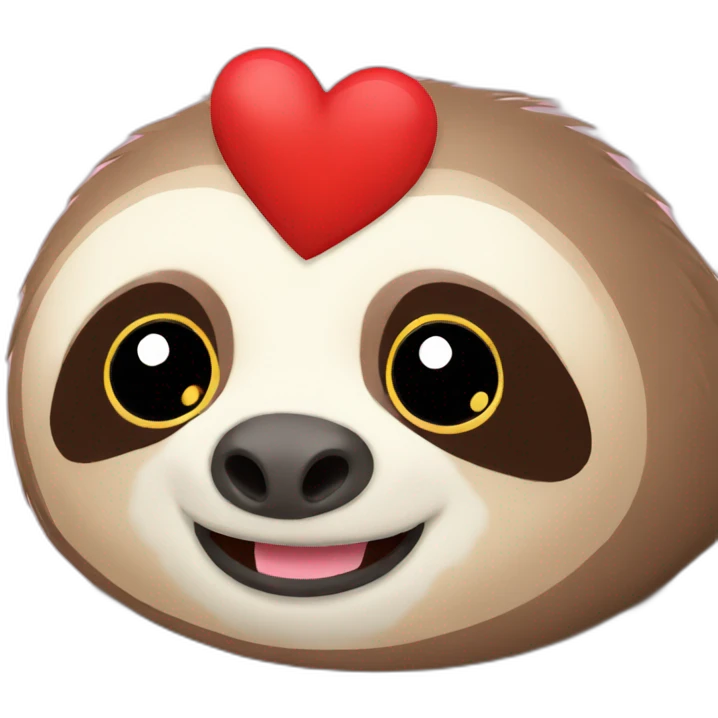 sloth with heart emoji