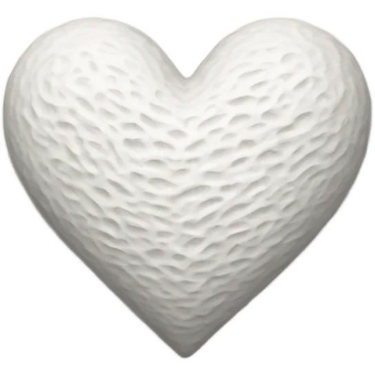 White textured heart emoji