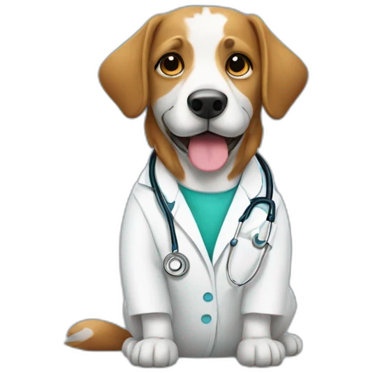 Hund als doctor emoji