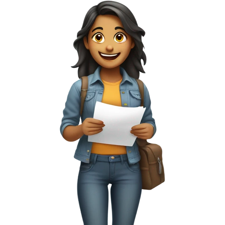 Indian girl who just finished her exams  emoji