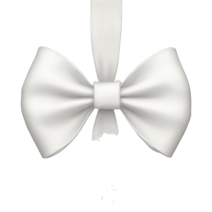 White bow with long ribbon emoji