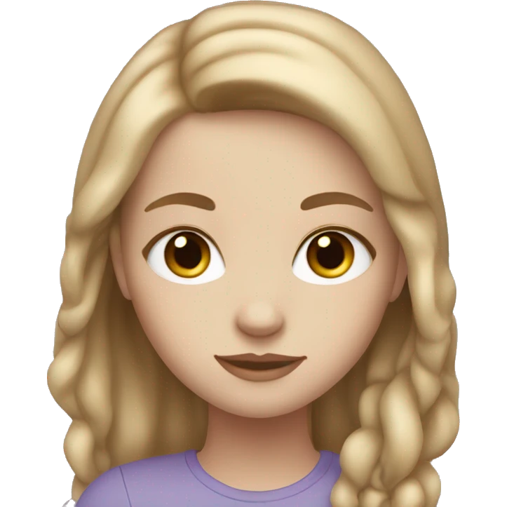 White girl with light brown hair and blue eyes emoji