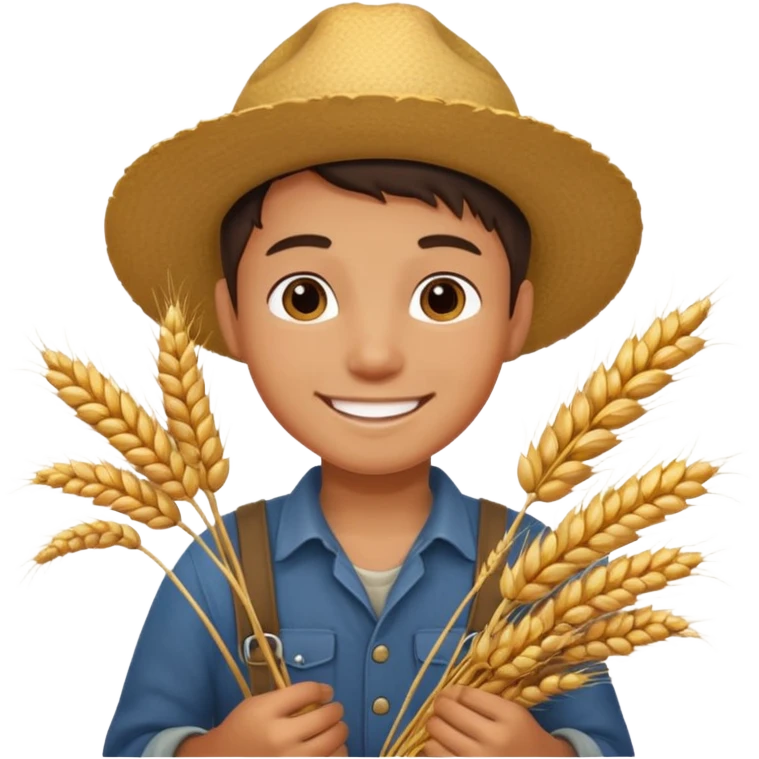 boy farmer, hold wheat emoji