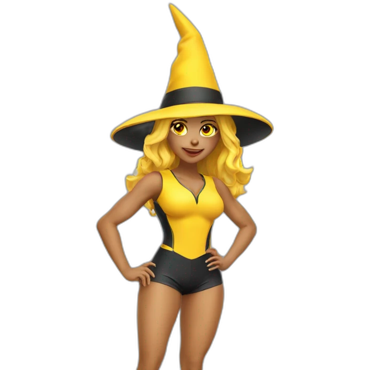 Sexy yellow Witch sportswoman emoji
