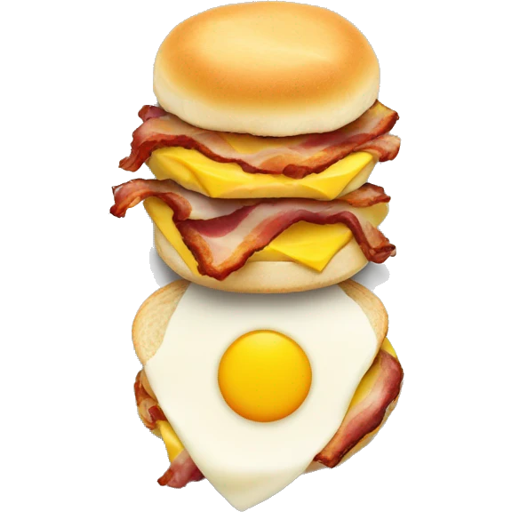 Bacon Gouda breakfast sandwich emoji