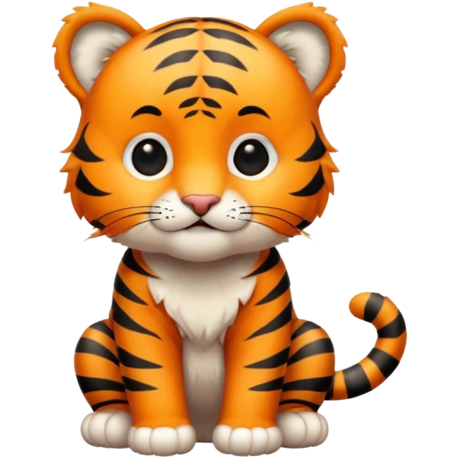 Super cute small tiger cub emoji