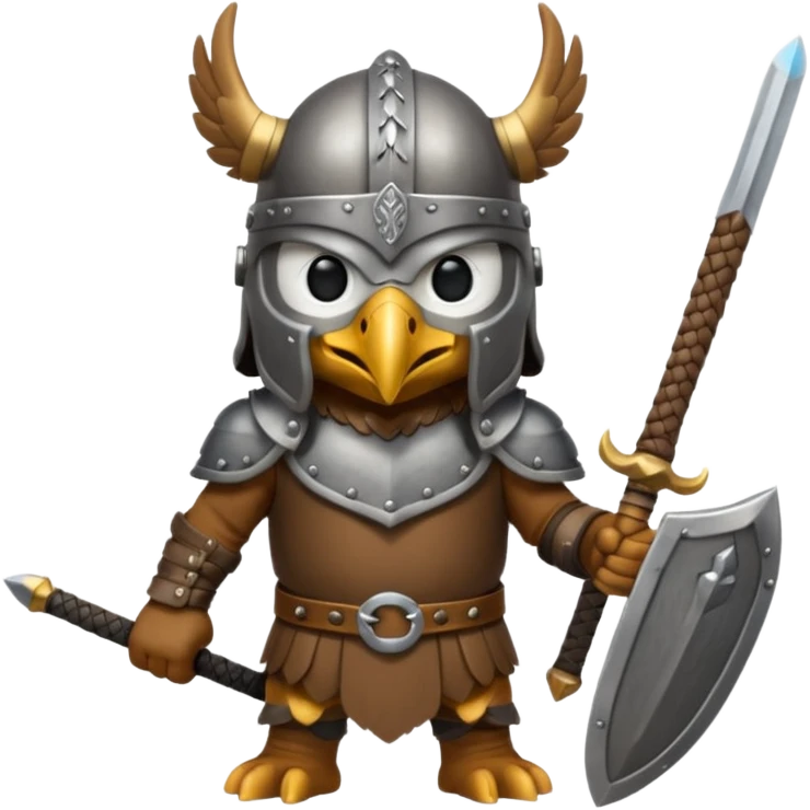 eagle with viking helmet and sword behind emoji