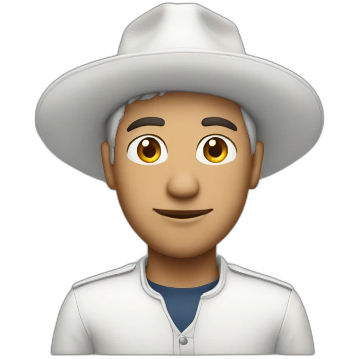 Man wearing a pointy white hat emoji