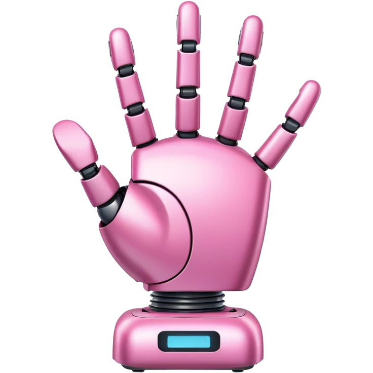 pink robotic hand waving hello emoji