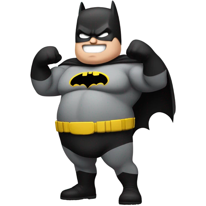 Overweight Batman flexing emoji