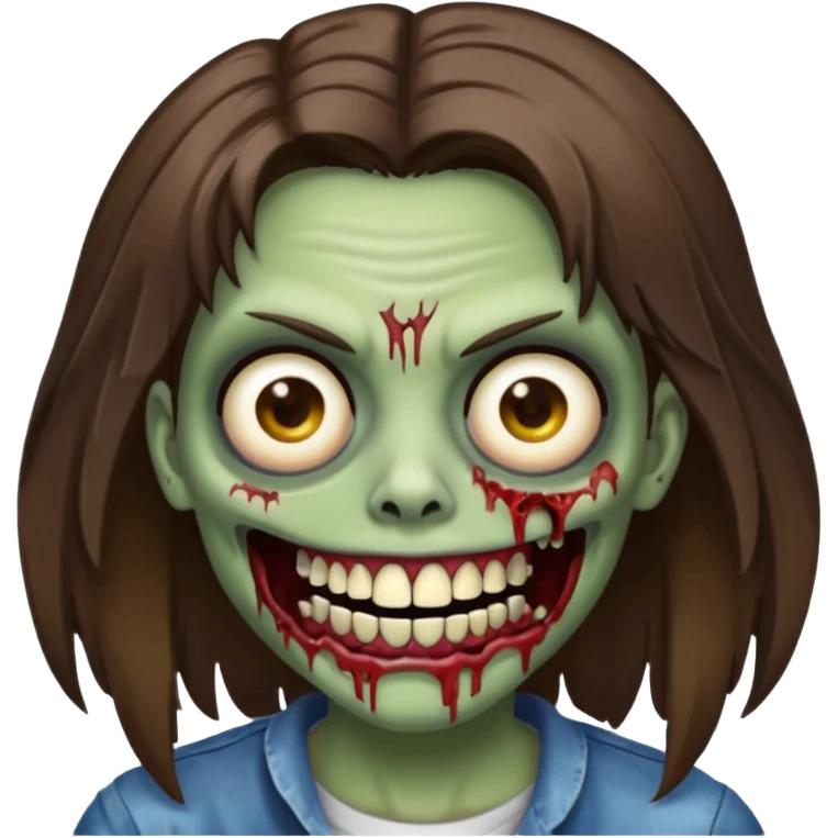 zombie with Brunette  hair and grillz  emoji