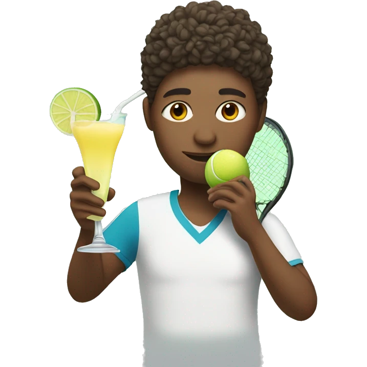 tennis player drinking margarita emoji