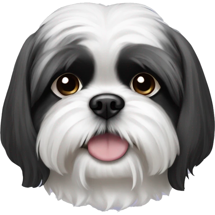 black and white shihtzu emoji
