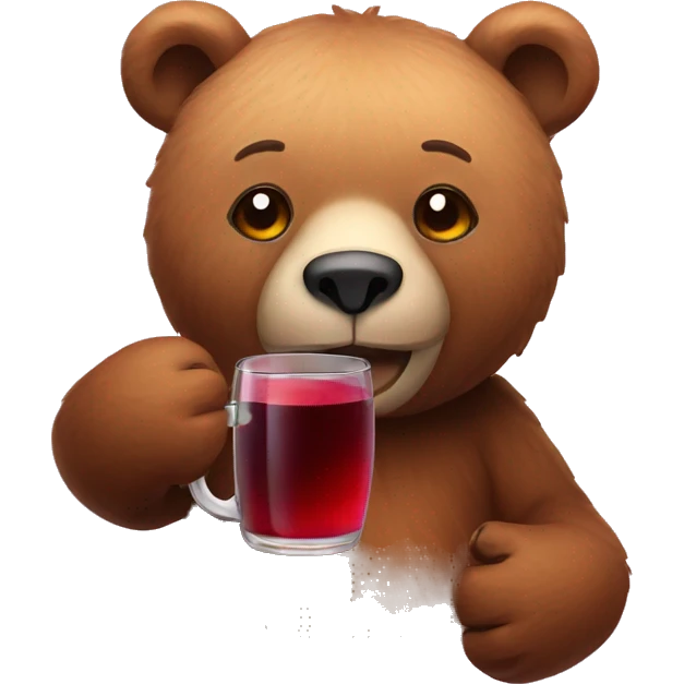 Bear with mulled wine  emoji