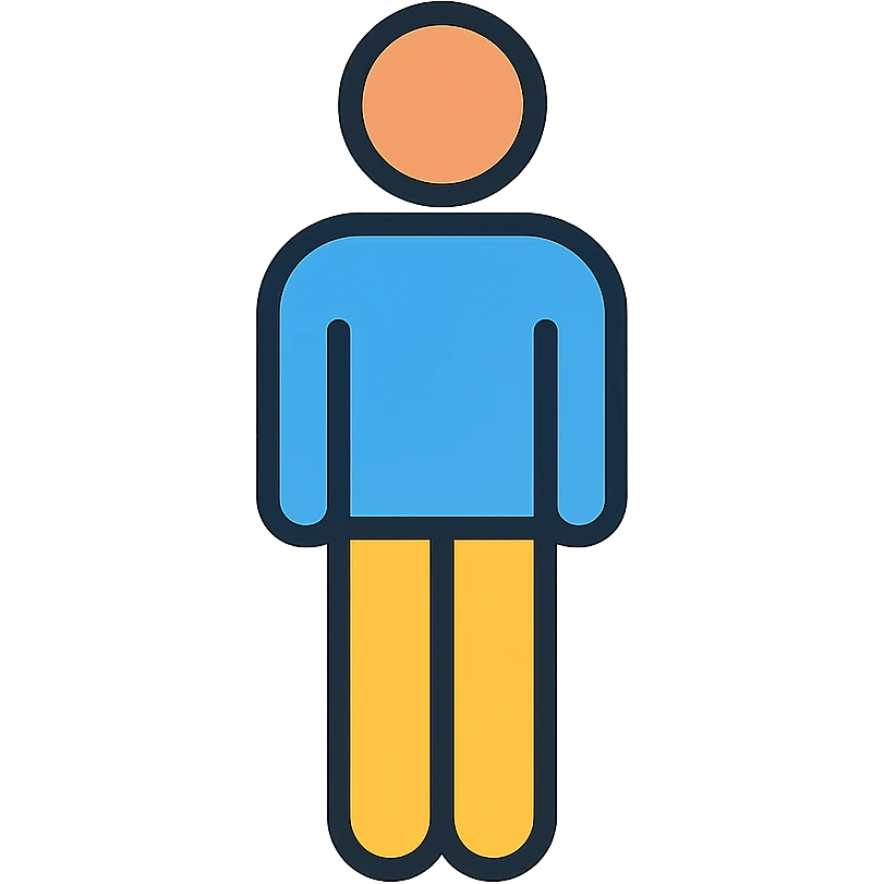 Simple human figure standing, person icon emoji