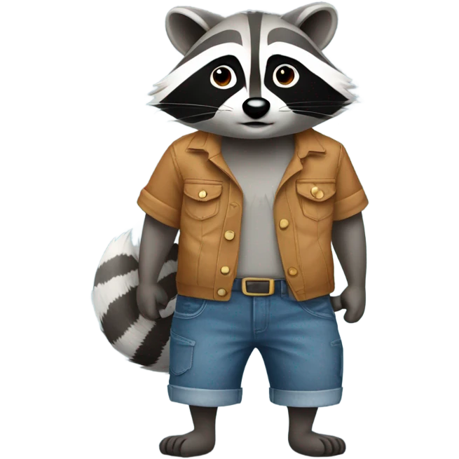 Raccoon wearing jorts  emoji