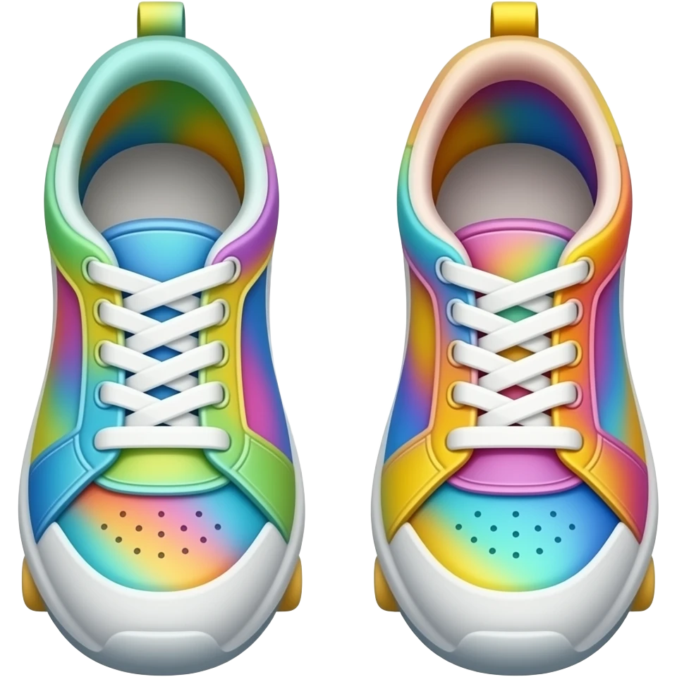 Two skate colorful shoes emoji