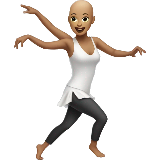 Bald woman dancing emoji
