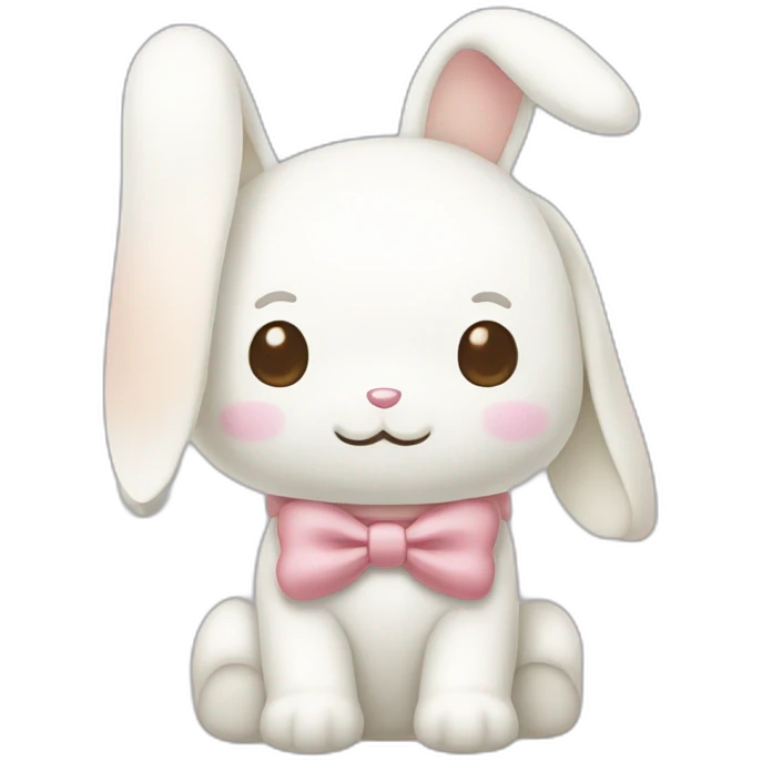 Cinnamoroll from Sanrio (hello kitty) with a bow, cute, bunny/rabbit emoji